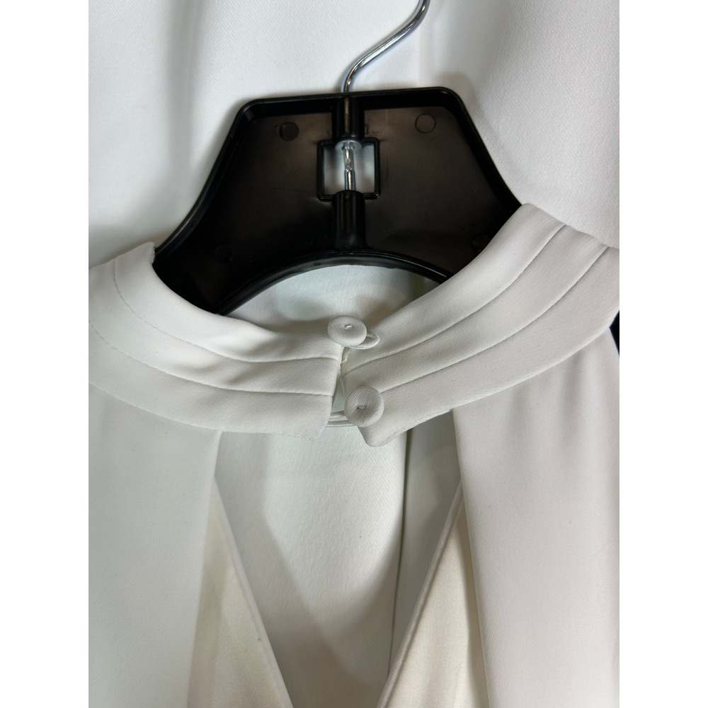 BCBGMAXAZRIA Josselyn White Bridal Jumpsuit Halter Wide Leg Reception Outfit 4 - Picture 3 of 14